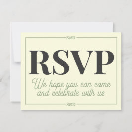 Minimale moderne editierbare Hochzeit RSVP Karte