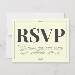 Minimale moderne editierbare Hochzeit RSVP Karte