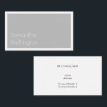 Minimale moderne einfache graue Typografie Visitenkarte<br><div class="desc">Diese minimale und einfache Visitenkarte weist einen grauen Hintergrund mit weißem Rahmen auf der Vorderseite mit einfacher Typografie und Ihrem Beruf und Kontaktdetails auf der Rückseite auf. Die perfekte Wahl für jeden Geschäftsmann beruflich, der ein zeitloses Design mit Visitenkarten mag. Eine einzigartige und elegante Visitenkarte für kreative berufliche.</div>