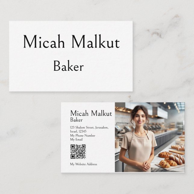 Minimale moderne einfache saubere QR-Code-Professi Visitenkarte (Vorne/Hinten)