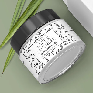 Minimale moderne florale Kosmetik Jar Wrapper Labe