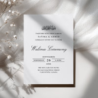 Minimale moderne formelle schwarze Schrift Walima-