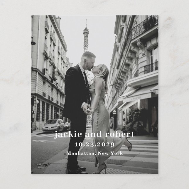 Minimale moderne Foto-Budget-Hochzeitsprogramm Flyer (Vorne)