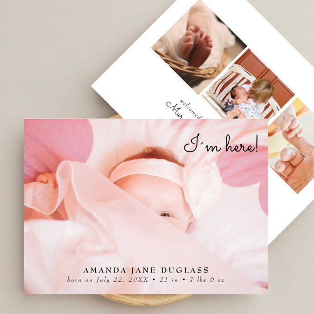 Minimale moderne Foto Collage Geburtserklärung (Von Creator hochgeladen)