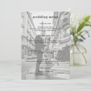 Minimale moderne Foto-Hochzeit Menükarte