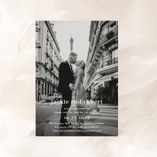 Minimale moderne Foto-Hochzeit Save The Date