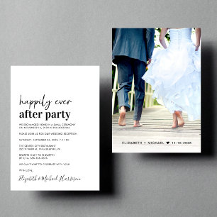 Minimale moderne Foto-Hochzeitsempfangs-Einladung Ankündigung