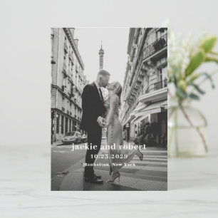 Minimale moderne Foto-Hochzeitsprogramm Programm