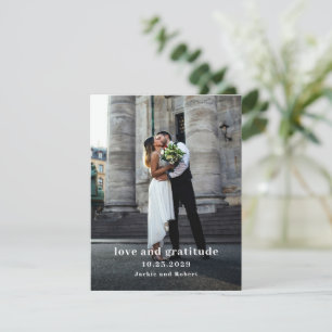 Minimale moderne Fotohochzeit Dankeskarte