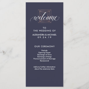 Minimale moderne geometrische Diamant-Hochzeitspro Programm