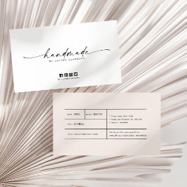 Minimale moderne handgefertigte Preisetiketten Visitenkarte