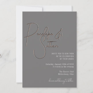 Minimale moderne Hochzeit des städtischen Chic Einladung