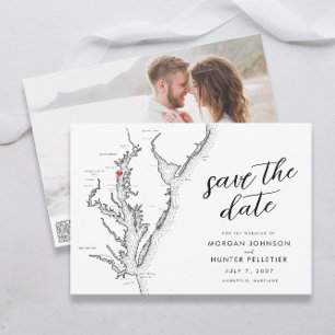 Minimale moderne Hochzeit in Annapolis an der Ches Save The Date