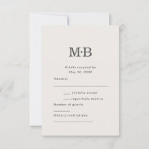Minimale moderne Hochzeits-RSVP-Karte für eine Fli