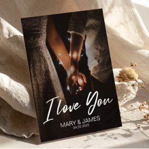 Minimale Moderne Ich Liebe Dich Foto-Einlage Postkarte