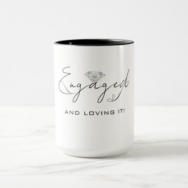 Minimale moderne Kalligrafie-Engagement-Partei Tasse (Zentrum)