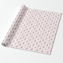 Minimale moderne Katzenpfotenabdruck Weihnachten R Geschenkpapier