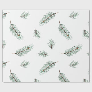 Minimale moderne Kieferzweig-Nahtlos-Muster Geschenkpapier
