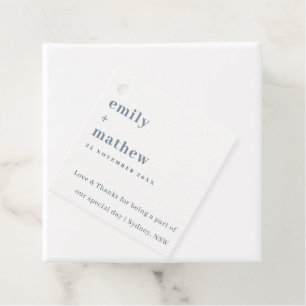 Minimale moderne, kühne graublaue Typografie Hochz Geschenkanhänger