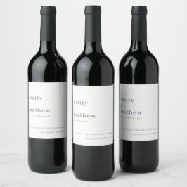 Minimale moderne, kühne graublaue Typografie Hochz Weinetikett