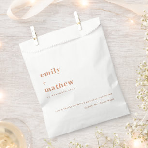 Minimale moderne Marinerost Orangen Typografie Hoc Geschenktütchen