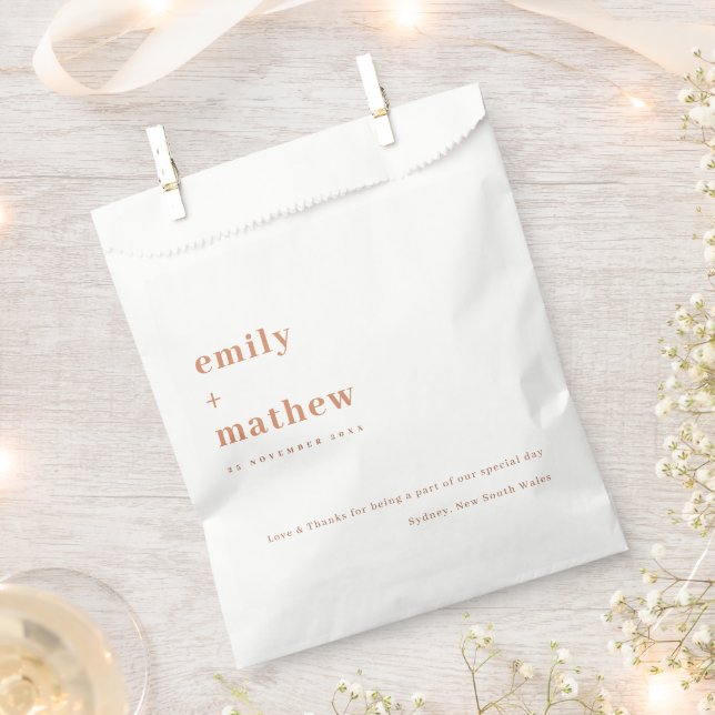 Minimale moderne Marinerost Orangen Typografie Hoc Geschenktütchen (Ausgeschnitten)