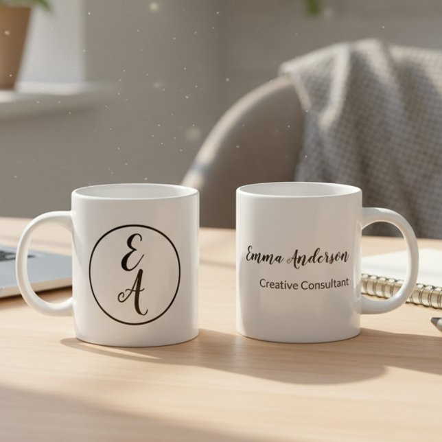 Minimale moderne Monogramm Jumbo-Tasse (Von Creator hochgeladen)