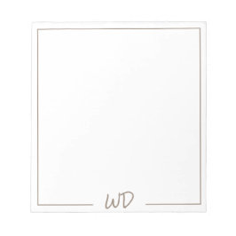 Minimale moderne neutrale Mit Monogramm Initiale Notizblock