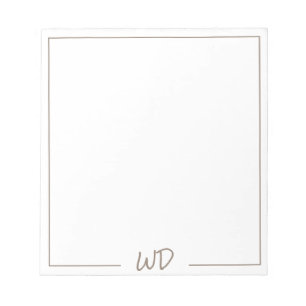 Minimale moderne neutrale Mit Monogramm Initiale Notizblock