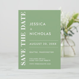 Minimale Moderne Pistachio Elegante Hochzeit Save The Date