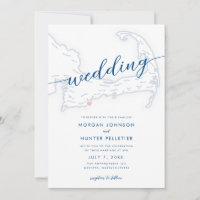 Minimale moderne Popponesset Inn Map Hochzeit