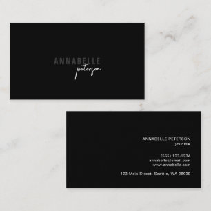 Minimale moderne professionelle elegante schwarze visitenkarte