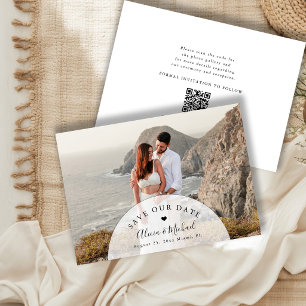 Minimale moderne QR-Code-Foto-Hochzeit Save The Date