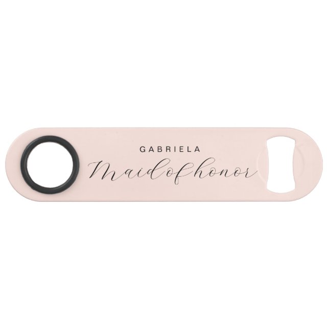 Minimale moderne rosa Trauzeugin Speed Flaschenöffner (Vorderseite (Horizontal))