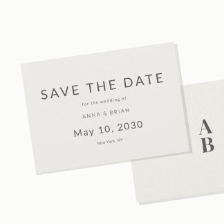 Minimale moderne "Save the Date"-Karte mit Monogra Save The Date