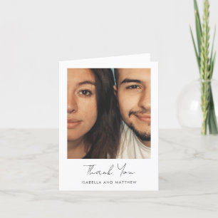 Minimale moderne Schrift Foto Hochzeit gefaltet le Dankeskarte