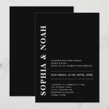 Minimale Moderne Schwarz & Weiß Elegante Hochzeit