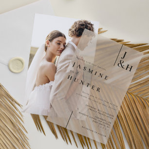 Minimale moderne Schwarz-Weiß-Monogramm-Hochzeit