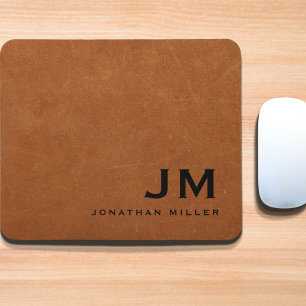Minimale moderne Seilleder-Monogramm Mousepad