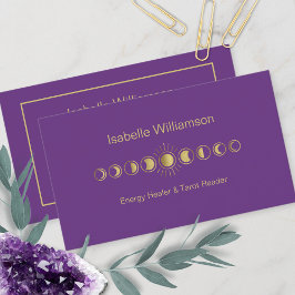 Minimale moderne Sterne Amethyst Mystical Moon Pha Visitenkarte