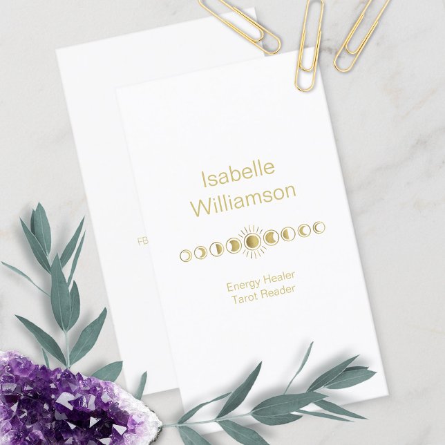 Minimale moderne Sterne Amethyst Mystical Moon Pha Visitenkarte (Von Creator hochgeladen)