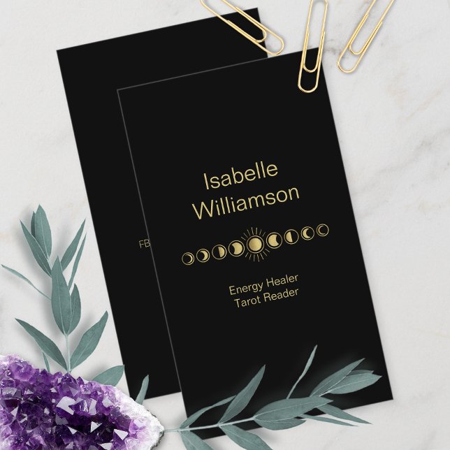 Minimale moderne Sterne Amethyst Mystical Moon Pha Visitenkarte (Von Creator hochgeladen)
