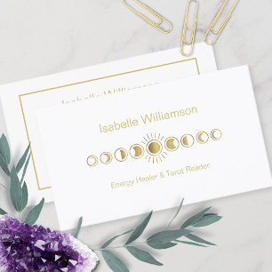 Minimale moderne Sterne Amethyst Mystische Mondpha Visitenkarte