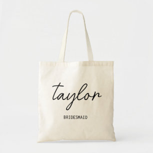 Minimale moderne Typografie Hochzeit Brautjungfer  Tragetasche