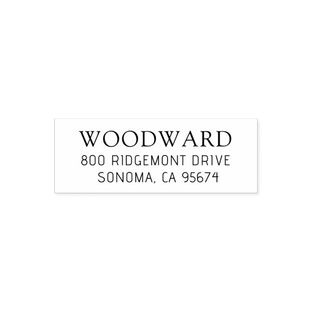 Minimale moderne Typografie Name Rücksendeadresse Permastempel (Design)