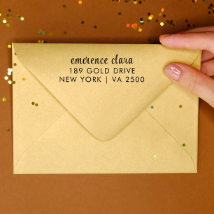 Minimale moderne Typografie Name Rücksendeadresse Permastempel