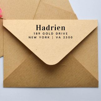 Minimale moderne Typografie Name Rücksendeadresse  Permastempel