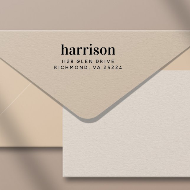 Minimale moderne Typografie Name Rücksendeadresse Permastempel (Embrace the beauty of modern simplicity with this minimalist and sophisticated design)