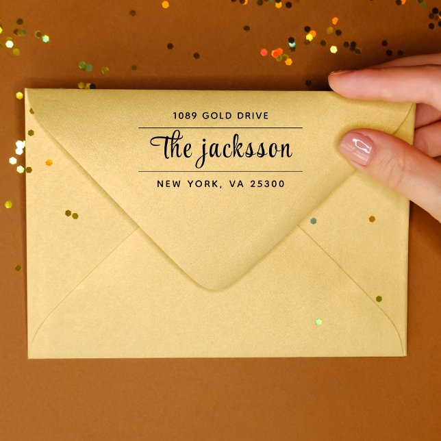 Minimale moderne Vintag-Chic-Rücksendeadresse Permastempel (Von Creator hochgeladen)