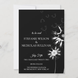 Minimale moderne zarte blumenmonogramm Hochzeit Einladung